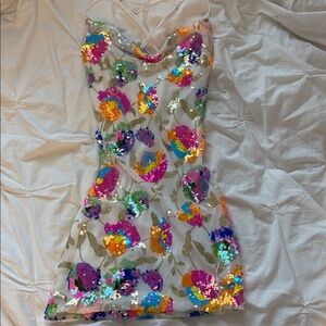 Lucy in the Sky Multicolor Sequin Party Vacation Dress